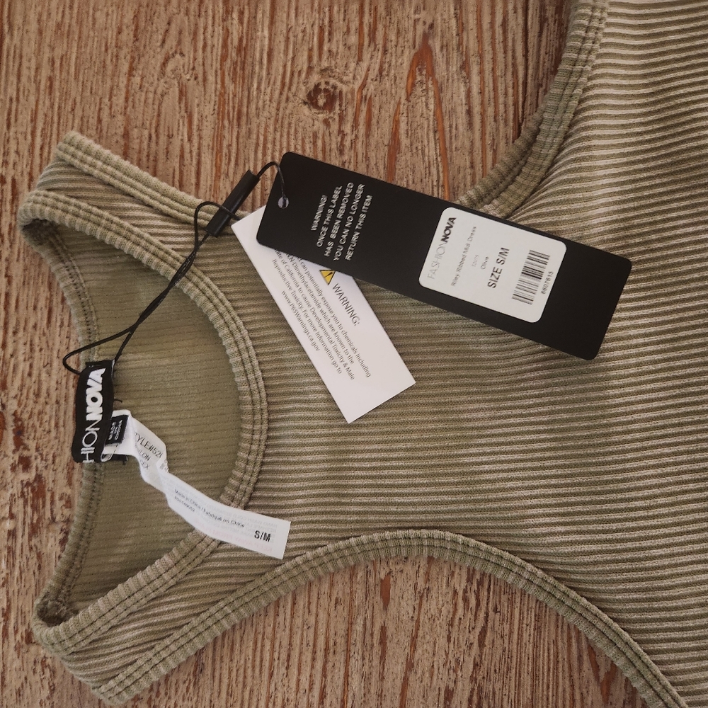 FN Riley Ribbed Midi Dress - Olive - Picture 4 of 4